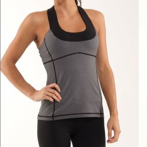 Lululemon Scoop Neck Tank Microstripe / Black Sz 4
